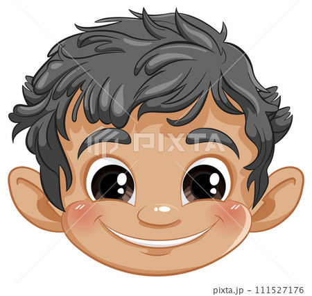 Cheerful Cartoon Boy Face Illustration Cheerful Cartoon Boy Face Illustration 111527176