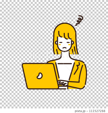 Illustration of a business person using a computer Illustration of a business person using a computer 111527288