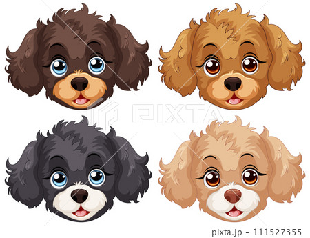 Adorable Cartoon Puppy Faces Collection Adorable Cartoon Puppy Faces Collection 111527355