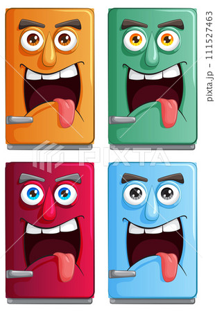 Colorful Emotive Book Characters Set Colorful Emotive Book Characters Set 111527463