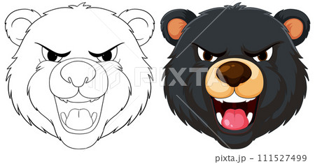 Angry Bears Vector Illustration Set 111527499