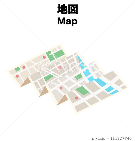 アイソメトリックで描いた地図のイラスト アイソメトリックで描いた地図のイラスト 111527740