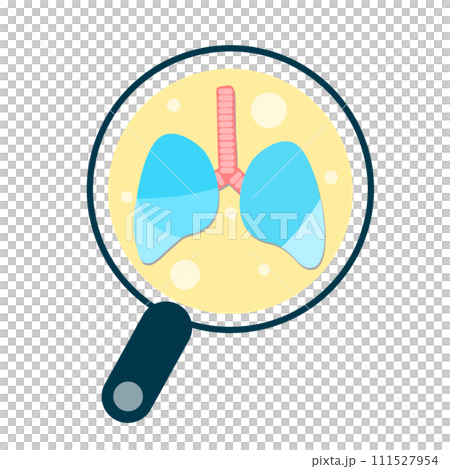 magnifying glass looking for Lungs diagnostic vector design in flat style 111527954