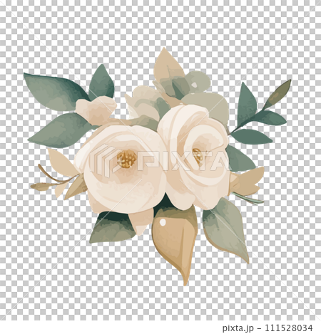 Watercolor wedding flower illustration 111528034