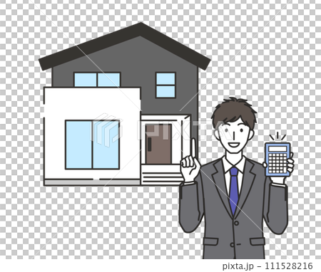 家の見積もりをする男性 111528216