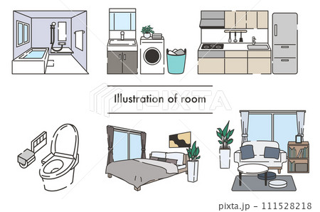 色々な部屋のイラスト 111528218