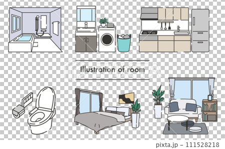 色々な部屋のイラスト 111528218