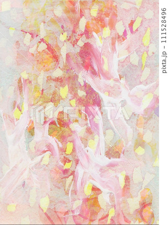 「春のこもれ日II」横長の絵　キャンバス　抽象画　春 キャンバスに描かれた、春の抽象画のイラスト素材 [111528496] - PIXTA