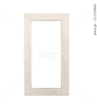 Real white wood window frame isolated on white background Real white wood window frame isolated on white background 111528685