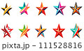 set of abstract colorful star shape icon set 111528816