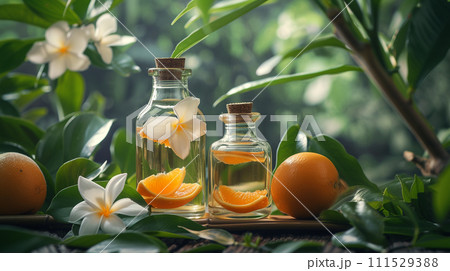 AI-generated content. essential oils with citrus fruits 111529388