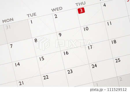 calendar page date background business planning appointment meeting concept 111529512
