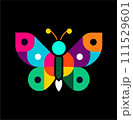 Butterfly flat icon in different style 111529601