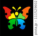 Butterfly flat icon in different style 111529602