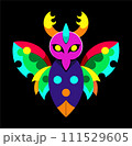 cute colorful devil butterflys on black background 111529605