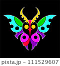cute colorful devil butterflys on black background 111529607