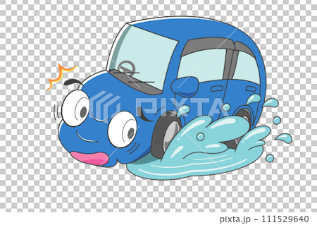 水坑裡的汽車（藍色） 111529640