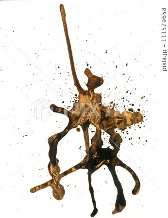 Splatters on white paper, blots on the white surface 111529658