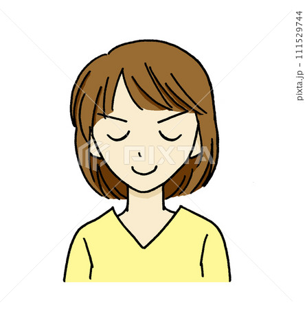 得意げな表情の女性のイラスト 111529744