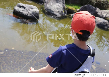 池を眺める少年 池を眺める少年 111529844
