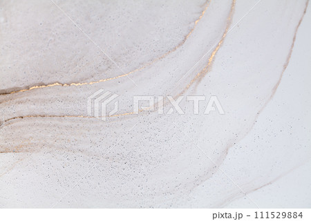 Abstract fluid art painting in alcohol ink, mixture of bronze, silver, metallic and gold paints. 111529884