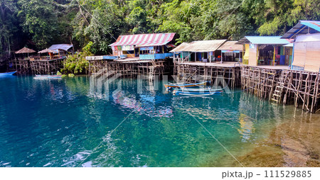 beautiful views of floating villages in Maluku beautiful views of floating villages in Maluku 111529885