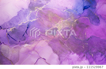 Abstract purple paint background. Alcohol ink. Style the swirls of marble or the ripples of agate. 111529967