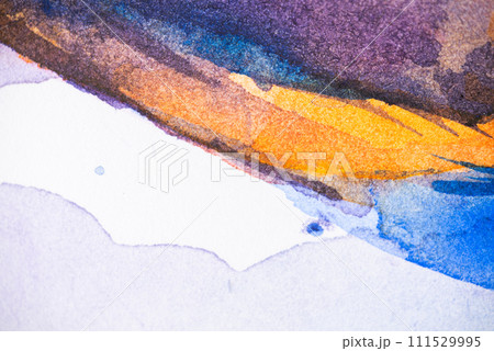 Watercolor wash. Painted in watercolor on a white background. Hand painted watercolor background.  111529995