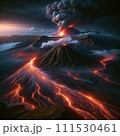 噴火する活火山 - 空に昇る煙と灰の壮絶な風景 111530461