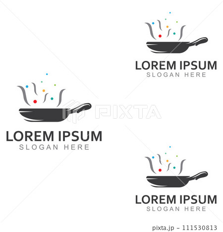 Logos for cooking utensils, cooking pots, spatulas and cooking spoons. Using a vector illustration template design concept. 111530813
