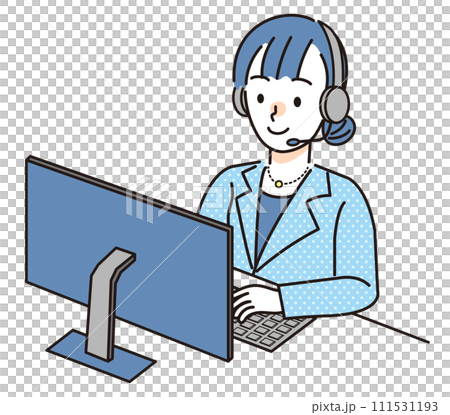 Male office worker working on a computer 111531193
