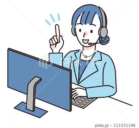 パソコン仕事で指示を出す女性会社員 111531196