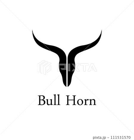 Bull's head horn logo. Using a vector illustration template design concept. 111531570