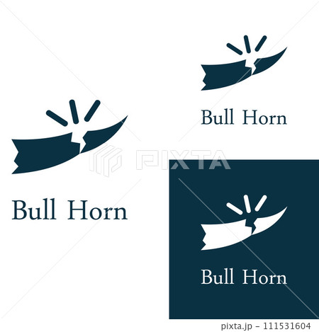 Bull's head horn logo. Using a vector illustration template design concept. 111531604