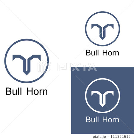 Bull's head horn logo. Using a vector illustration template design concept. Bull's head horn logo. Using a vector illustration template design concept. 111531613