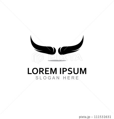 Bull's head horn logo. Using a vector illustration template design concept. Bull's head horn logo. Using a vector illustration template design concept. 111531631