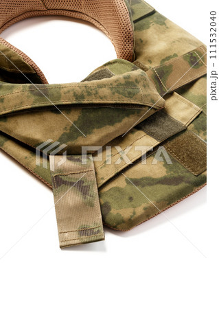 Tactical neck protection module isolated on white 111532040