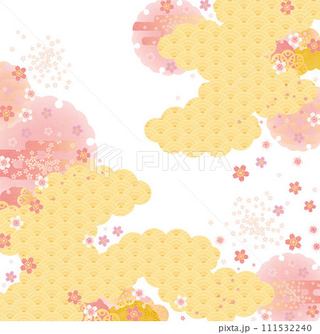 背景素材-和柄桜2024-7 111532240