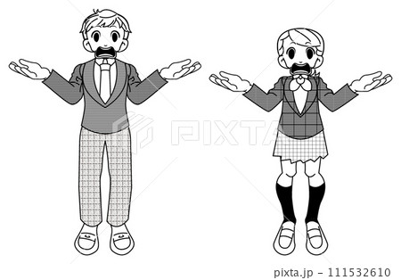 リアクションする学生 111532610