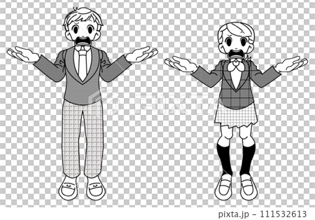 リアクションする学生 111532613