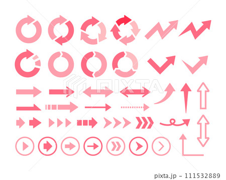 矢印　ピンク 111532889