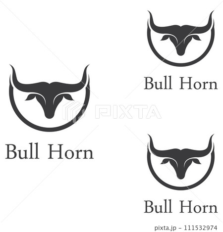 Bull's head horn logo. Using a vector illustration template design concept. Bull's head horn logo. Using a vector illustration template design concept. 111532974