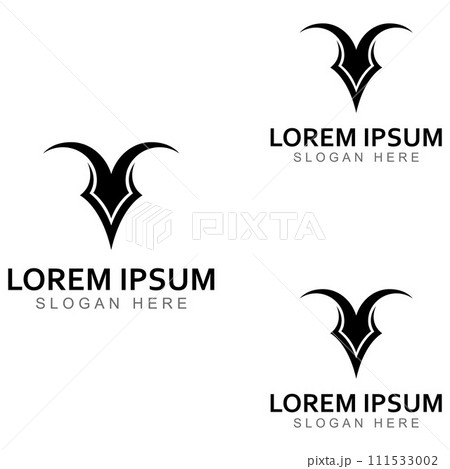 Bull's head horn logo. Using a vector illustration template design concept. Bull's head horn logo. Using a vector illustration template design concept. 111533002