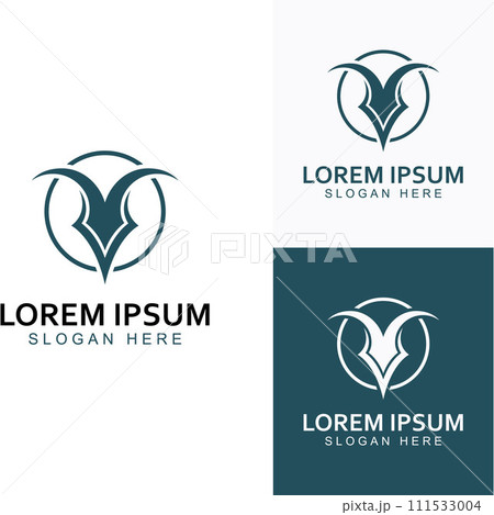 Bull's head horn logo. Using a vector illustration template design concept. Bull's head horn logo. Using a vector illustration template design concept. 111533004