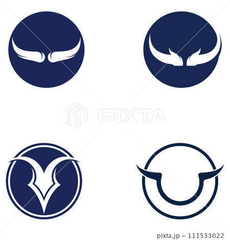 Bull's head horn logo. Using a vector illustration template design concept. Bull's head horn logo. Using a vector illustration template design concept. 111533022