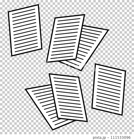 Line drawing icon illustration of multiple documents and materials Line drawing icon illustration of multiple documents and materials 111533096