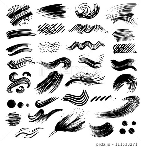 Paintbrush stroke and abstract shapes. Paintbrush stroke and abstract shapes. 111533271