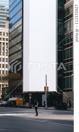 AI-generated content. Large Blank Billboard, Urban Landscape 111533827