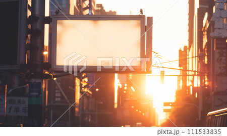 AI-generated content. Large Blank Billboard, Urban Landscape 111533835