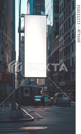 AI-generated content. Large Blank Billboard, Urban Landscape 111533852